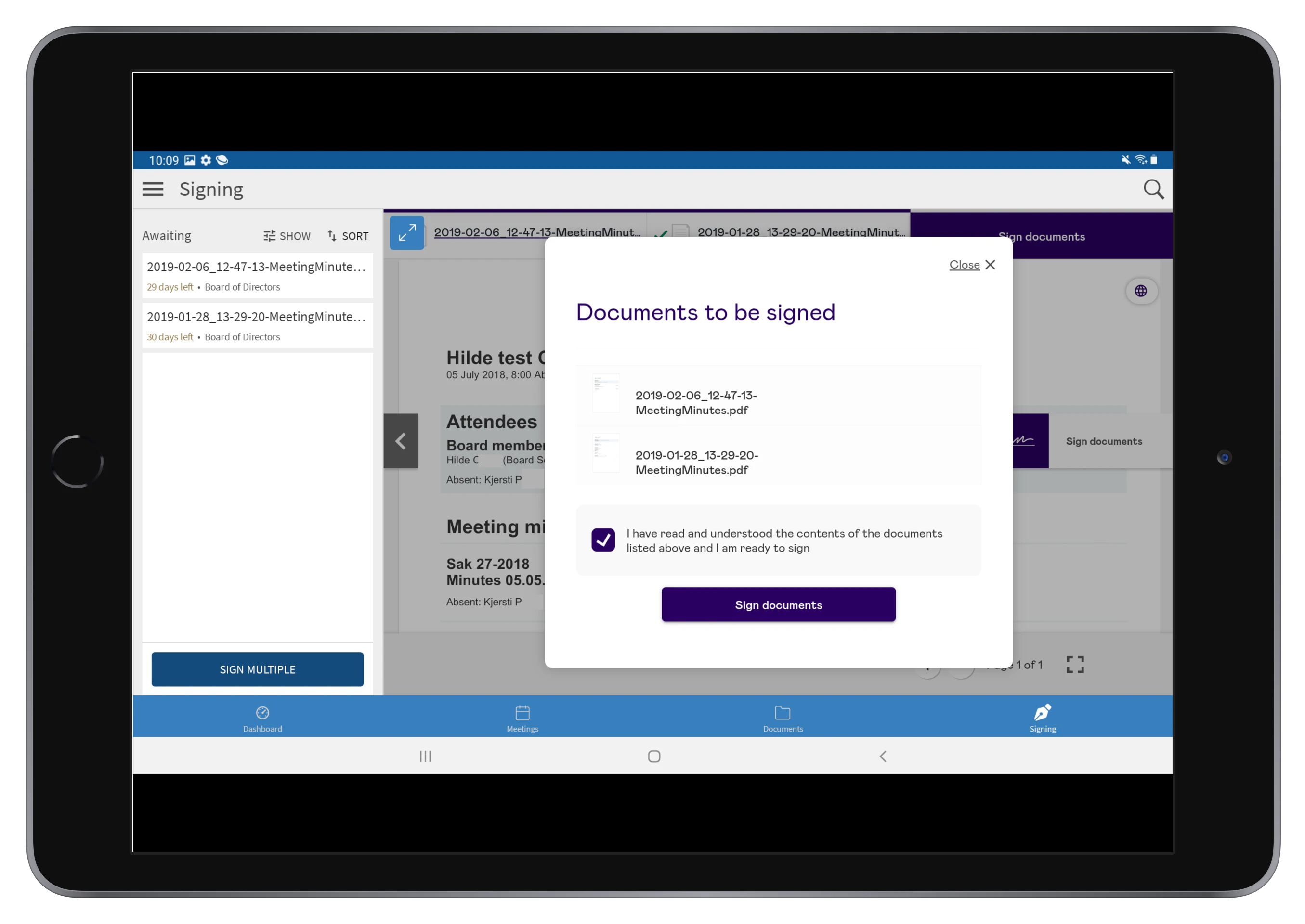 screenshot of Admincontrol Board Portal